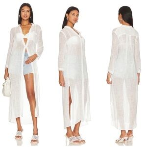 Enza Costa Bracelet Sleeve Shirtdress in Cloud